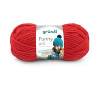 Gründl Laine chenille Funny uni – 100% polyester, 100 g/120 m, aig. 5–6, Rouge cerise