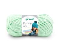 Gründl Funny Uni Fil à tricoter et crochet (fil chenille velouté 100% polyester, 100 g/120 m, taille des aiguilles 5-6, 1 x 100 g) Vert pastel