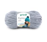 Gründl Laine Funny uni - laine chenille douce pour crocheter - douillette et douce pour la peau - 100% polyester - 1 pelote 100 g / 120 m - taille d’aiguille 5 - 6 - gris clair