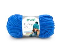 Gründl Laine 100 g Funny FB. 14 - Bleu Roi, fil à tricoter souple & Crochet