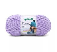 Gründl Laine Funny uni - laine chenille douce pour crocheter - douillette et douce pour la peau - 100% polyester - 1 pelote 100 g / 120 m - taille d’aiguille 5 - 6 - lavande