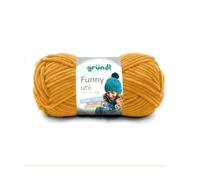 Gründl Laine Funny uni - laine chenille douce pour crocheter - douillette et douce pour la peau - 100% polyester - 1 pelote 100 g / 120 m - taille d’aiguille 5 - 6 - moutarde