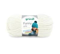 Gründl Laine Funny uni – chenille douce 100% polyester – 100 g/120 m – aig. 5–6 – crème