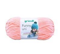 Gründl Laine Funny uni - laine chenille douce pour crocheter - douillette et douce pour la peau - 100% polyester - 1 pelote 100 g / 120 m - taille d’aiguille 5 - 6 - abricot