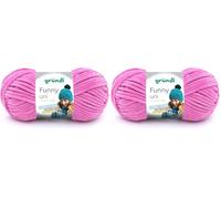 Gründl Laine Funny uni - laine chenille douce pour crocheter - douillette et douce pour la peau - 100% polyester - 1 pelote 100 g / 120 m - taille d’aiguille 5 - 6 - fuchsia (Lot de 2)