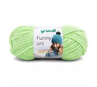 Gründl Laine Funny uni - laine chenille douce pour crocheter - douillette et douce pour la peau - 100% polyester - 1 pelote 100 g / 120 m - taille d’aiguille 5 - 6 - vert clair