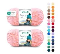 Gründl Laine Funny uni - laine chenille douce pour le crochet - moelleuse et respectueuse de la peau - 100% polyester - 2 pelotes 100 g / 120 m - taille d’aiguille 5-6 -abricot