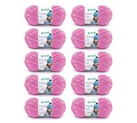 Gründl Laine Funny uni - laine chenille douce pour le crochet - moelleuse et respectueuse de la peau - 100% polyester - 10 pelotes 100 g / 120 m - taille d’aiguille 5-6 -fuchsia