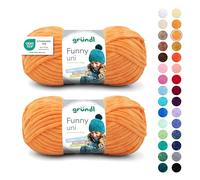 Gründl Laine Funny uni - laine chenille douce pour le crochet - moelleuse et respectueuse de la peau - 100% polyester - 2 pelotes 100 g / 120 m - taille d’aiguille 5-6 -Jaune
