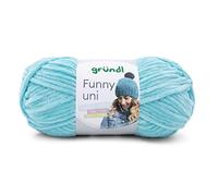Gründl Laine Funny unie - Laine chenille douce pour crochet - Douce et douce pour la peau - 100% polyester - 1 pelote de 100 g / 120 m - Taille des aiguilles 5-6 - Turquoise