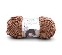 Gründl Laine Funny unie - Laine chenille douce pour crochet - Douce et douce pour la peau - 100% polyester - 1 pelote de 100 g / 120 m - Taille des aiguilles 5-6 - Marron clair