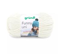 Gründl Laine Funny unie - Laine chenille douce pour crochet - Douce et douce pour la peau - 100% polyester - 1 pelote de 100 g / 120 m - Taille des aiguilles 5-6 - Crème