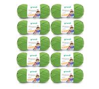 Gründl Laine Happy uni (Fil à Tricoter/Fil à Crocheter Anti-Pilling à 100% en polyacrylique), Fil à Tricoter 10 x 100 g/ 250 m, Peut être Vert