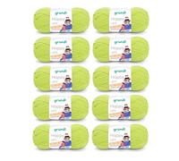 Gründl Laine Happy uni (Fil à Tricoter/Fil à Crocheter Anti-Pilling à 100% en polyacrylique), Fil à Tricoter 10 x 100 g/ 250 m, Citron Vert
