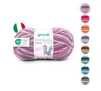 Gründl Laine Hot Socks Como 4 brins - Laine pour chaussettes pour 1 paire de chaussettes - Doux et doux pour la peau - 75% laine vierge, 25% polyamide - 1 pelote de 100 g / 420 m - Pour aiguilles