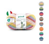 Gründl Laine Hot Socks Madena 4 brins - Laine pour chaussettes pour 1 paire de chaussettes - Doux et doux pour la peau - 75% laine vierge, 25% polyamide - 1 pelote de 100 g / 420 m - Pour aiguilles