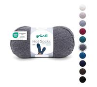 Gründl Laine Hot Socks uni 100 4 fils - Laine à chaussettes pour 1 paire de chaussettes - 75% laine vierge, 25% polyamide - 1 pelote 100 g / 420 m - Taille d’aiguille 2,5-3 - anthracite