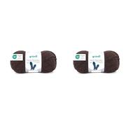Gründl Laine Hot Socks uni 100 4 fils - Laine à chaussettes pour 1 paire de chaussettes - 75% laine vierge, 25% polyamide - 1 pelote 100 g / 420 m - Taille d’aiguille 2,5-3 - chocolat (Lot de 2)