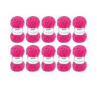Gründl King Cotton (fil à tricoter et à crocheter doux et volumineux composé de 55% de polyacrylique et 45% de coton, 50 g / 78 m, taille d'aiguille : 6-7, 10 x 50 g), Pink