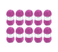 Gründl Laine King Cotton - laine épaisse pour tricoter - fil à crocheter - douce et agréable pour la peau - 55% polyacrylique, 45% coton - 10 pelotes 50 g / 78 m - taille d’aiguille 6-7 - fuchsia