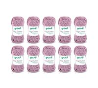 Gründl King Cotton (Fil à Tricoter et à Crocheter Doux et volumineux en 55% polyacrylique et 45% Coton, 50 g / 78 m, Taille des Aiguilles : 6-7, 10 x 50 g), Rose