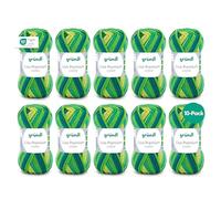 Gründl Laine Lisa Premium color - fil à tricoter avec dégradé de couleurs - douce et respectueuse de la peau - 100% acrylique - 10 pelotes 50 g / 133 m - taille d’aiguille 3,5-4,5 - vert bouteille