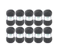 Gründl Fil à tricoter Lisa Premium uni – 100% polyacrylique – 10 x 50 g Gris