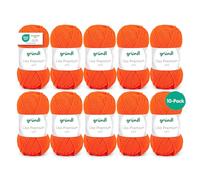 Gründl Laine à tricoter Lisa Premium uni – 100% polyacrylique, doux – 10x50g Aig. 3,5-4,5 Orange