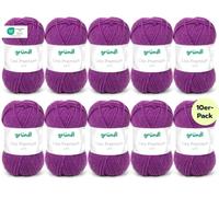 Gründl Laine Lisa Premium uni 10 x 50 g, Pourpre | Fil à tricoter, crocheter - Doux et agréable pour la peau - 100 % polyacrylique, 133 m