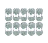 Gründl Fil à tricoter et à crocheter Lisa Premium Uni – doux, 100% polyacrylique, 10x50g, Gris clair