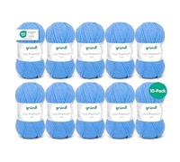 Fil à tricoter et à crocheter Gründl Lisa Premium Uni (doux et semblable à la laine, fil à tricoter lavable et facile d’entretien 100 % polyacrylique, 50 g / 133 m), Bleu Lot de 10