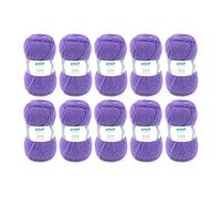 Gründl Laine Lisa Premium uni - Fil pour tricoter - Fil à tricoter - Fil à crocheter - Doux et agréable pour la peau - 100 % polyacrylique 10 pelotes 50 g / 133 m - Taille d’aiguille 3,5-4,5 - Purpur