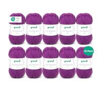 Fil à tricoter et à crocheter Gründl Lisa Premium Uni (doux et semblable à la laine, fil à tricoter lavable et facile d’entretien 100 % polyacrylique, 50 g / 133 m), pourpre