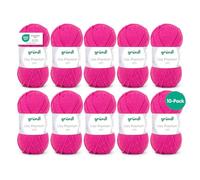 Fil à tricoter et à crocheter Gründl Lisa Premium Uni 100 % polyacrylique, rose 44, lot de 10