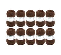 Fil à tricoter et à crocheter Gründl Lisa Premium Uni (doux et semblable à la laine, fil à tricoter lavable et facile d’entretien 100 % polyacrylique, 50 g / 133 m), chocolat ( Lot de 10 )