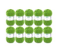 Fil à tricoter et à crocheter Gründl Lisa Premium Uni (doux et semblable à la laine, fil à tricoter lavable et facile d’entretien 100 % polyacrylique, 50 g / 133 m), Verde (lot de 10)