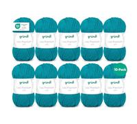 Gründl Laine Lisa Premium uni - Fil pour tricoter - Fil à tricoter - Fil à crocheter - Doux et agréable pour la peau - 100% polyacrylique 10 pelotes 50 g / 133 m - Taille d’aiguille 3,5-4,5 - pétrole