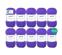 Fil à tricoter et à crocheter Gründl Lisa Premium Uni (doux et semblable à la laine, fil à tricoter lavable et facile d’entretien 100 % polyacrylique, 50 g / 133 m), Violet - lot de 10 Pelotes