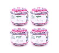 Gründl Laine Lolly Pop - laine épaisse pour crocheter et tricoter avec dégradé de couleurs - espectueuse de la peau - 100% acrylique - 4 pelotes 150 g / 240 m - taille d’aiguille 5-6 - grenat-freesia