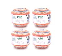 Gründl Laine Lolly Pop - laine épaisse pour crocheter et tricoter avec dégradé de couleurs - espectueuse de la peau - 100% acrylique - 4 pelotes 150 g / 240 m - taille d’aiguille 5-6 - mandarine-oran