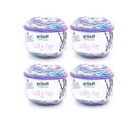 Gründl Laine Lolly Pop - laine épaisse pour crocheter et tricoter avec dégradé de couleurs - espectueuse de la peau - 100% acrylique - 4 pelotes 150 g / 240 m - taille d’aiguille 5-6 - violet-mauve