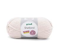 Gründl Laine Shetland - Laine épaisse pour crochet et tricot - Laine d’hiver - Douce et chaude - 80% polyacrylique, 20% laine - 1 pelote 100 g / 170 m - Aiguilles n° 7-8 - crème