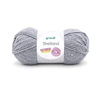 Gründl Laine Shetland - Laine épaisse pour crochet et tricot - Laine d’hiver - Douce et chaude - 80% polyacrylique, 20% laine - 1 pelote 100 g / 170 m - Aiguilles n° 7-8 - gris