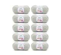 Gründl Shetland Wool (Fil à Tricoter Tendance et Doux composé de 80% de polyacrylique et 20% de Laine, 100 g / 170 m, Taille d'aiguille : 7-8, 10 x 100 g), Moss Melange