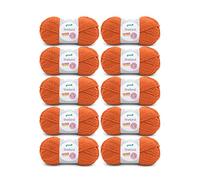 Gründl Laine Shetland - Laine épaisse pour crochet et tricot - Laine d’hiver - Douce et chaude - 80% polyacrylique, 20% laine - 10 pelotes 100 g / 170 m - Aiguilles n° 7-8 - orange