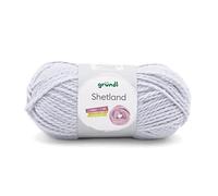 Gründl Laine Shetland - Laine épaisse pour crochet et tricot - Laine d’hiver - Douce et chaude - 80% polyacrylique, 20% laine - 1 pelote 100 g / 170 m - Aiguilles n° 7-8 - gris clair