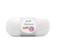 Gründl Laine Shetland - Laine épaisse pour crochet et tricot - Laine d’hiver - Douce et chaude - 80% polyacrylique, 20% laine - 1 pelote 100 g / 170 m - Aiguilles n° 7-8 - blanc