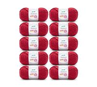 Gründl Laine Shetland - Laine épaisse pour crochet et tricot - Laine d’hiver - Douce et chaude - 80% polyacrylique, 20% laine - 10 pelotes 100 g / 170 m - Aiguilles n° 7-8 - rouge