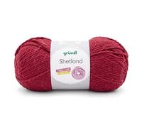 Gründl Laine Shetland - Laine épaisse pour crochet et tricot - Laine d’hiver - Douce et chaude - 80% polyacrylique, 20% laine - 1 pelote 100 g / 170 m - Aiguilles n° 7-8 - rouge