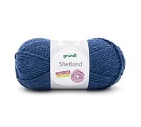 Gründl Laine Shetland - Laine épaisse pour crochet et tricot - Laine d’hiver - Douce et chaude - 80% polyacrylique, 20% laine - 1 pelote 100 g / 170 m - Aiguilles n° 7-8 - bleu